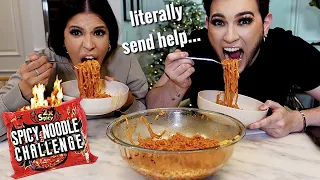 Why did we do this... Spicy Noodle Mukbang Challenge with Laura Lee