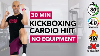 30 MIN Cardio Kickboxing Fat Burning HIIT Workout (No Equipment)