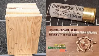 12 Gauge Brenneke Maximum Barrier Penetration Slug vs Lumber - Good for Bear Defense?