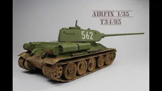 Airfix / Academy 1/35 T34/85 no 112 Factory, Full Build, Tank Model Step By Step, Part 1