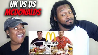 American Couple React "US vs UK McDonald's | Food Wars"