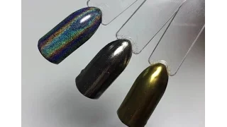 Lecenté Chrome and Rainbow powder application with CND Shellac