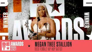 Megan Thee Stallion Wins Best Female Hip Hop Artist! | BET Awards 2021