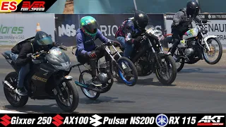 Torneo de CARRERAS de motos 2 vs 4 Tiempos. 1/4 de Milla 🔥 DRAG RACING Barranquilla 2024