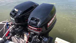 Twin 15hp Mercury Outboards on Small Aluminum Boat