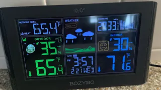 BOZYBO Weather StationWireless Indoor Outdoor Thermometer Digital w/ Atomic Clock Humidity Monitor