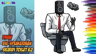 Cara Menggambar Big Speakerman Sit on Toilet Skibidi Toilet episode 62 | mudah tahap demi tahap