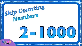 Skip Counting 2-1000, Numbers 2-1000, Skip Numbers 2-1000, Flashcard Skip Counting 2-1000, 2-1000