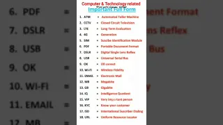 computer and modern technology related important full form #shorts #computer #studywithporwalsisters