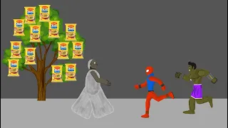 Granny vs SpiderMan, Hulk Maggi Tree Funny Animation - Drawing Cartoons 2 - Raza Animations