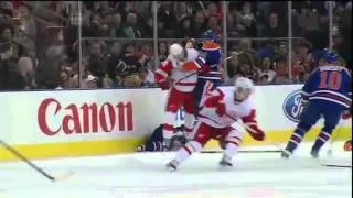 Niklas Kronwall knockout Ales Hemsky [HD]