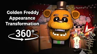 360°| Golden Freddy Appearance Transformation - FNAF 2 to FNAF 1 [SFM] (VR Compatible)