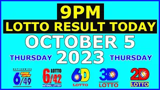 9pm Lotto Result Today October 5 2023 (Thursday)