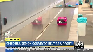 Toddler injured at Atlanta airport after ride on baggage conveyor belt