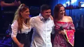 Francisco Benitez junto a Sole y Nati Pastorutti en el Festival de Jesus Maria...