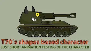 Animation test of Tank based on T70´s shapes.  The caracter created for my new cartoons about tanks