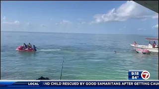 Man and child rescued by good Samaritans after getting caught in current in the Keys