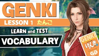 Genki Lesson 1: Vocabulary - LEARN and TEST all 66 Words! - Japanese with Video Games