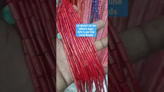 Taiwan Coral Gemstone Tulip Beads 3 mm 14 inch 425 rs +918949710199 (What's App) #beads #coral