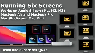 Six Displays Running on M1 Mac Mini, Macbook Air + Activity Monitor + Subscriber Q&A #WorkFromHome