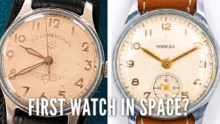 First watch in space: Shturmanskie, Pobeda or Omega?