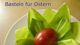 Basteln für Ostern: Osternest basteln mit Servietten - Osterdeko selber machen