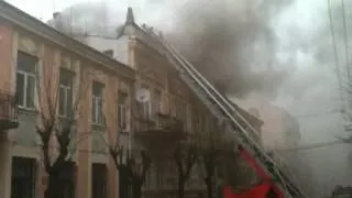 Пожежа в Чернівцях на вул. Богдана Хмельницького. 14.03.201