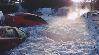 Severe flooding hits France causing cars submerged in Rennes! Hailstorm in Landes