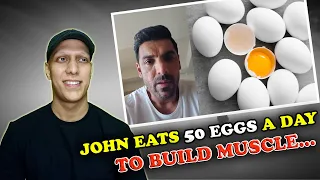 "John eats 50 Eggs a Day to Build Muscle" | Reacting to John Abraham's Q&A