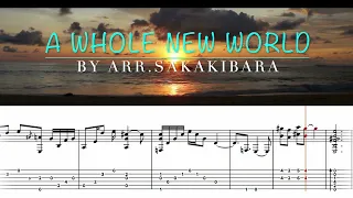 A Whole New World for Solo Guitar by arr. N. Sakakibara（Neo-Transcription - Level ★☆☆）