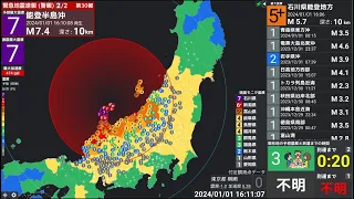 Ishikawa Noto Peninsula Japan Earthquake (M7.6, Shindo 7) - Major Tsunami Warning