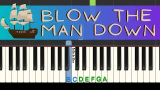 Blow the Man Down easy piano tutorial with free sheet music