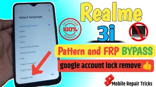 realme 3i pattern lock and frp ( google account ) lock bypass without PC