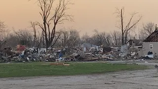 Saturday 8 a.m. Indiana deadly storm damage in daylight