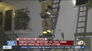 2 apartment fires break out minutes apart in Normal Heights, City Heights