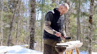 Spring at the Log Cabin | Pancakes with Hot Maple Blueberry Syrup | ASMR