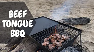 BEEF TONGUE BBQ AT THE BEACH (Indo sub) (Eng sub)