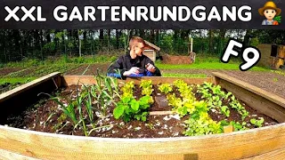 XXL Gartenrundgang F9🧑🏻‍🌾 Freilandtomaten, Rankhilfe, Hochbeete & Gewächshäuser im Gemüsegarten