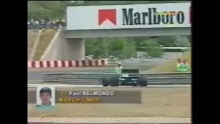 Paul Belmondo spins, 1992 Hungarian GP Qualifying