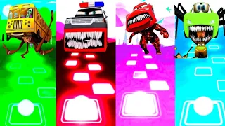 Bus Eater 🆚 Police Car Eater 🆚 McQueen Robot Eater 🆚 McQueen Green Eater 🎶 Who is Best?