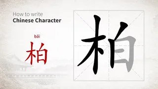 How to write Chinese character 柏 (bai)