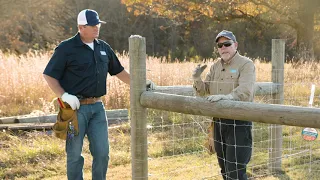 How to install a Fence on an Inside Corner with High Tensile Fixed Knot Fence and T-Clips