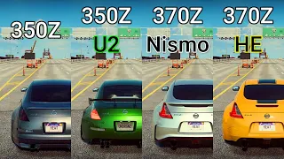NFS Heat: Nissan 350Z vs Nissan 350Z (NFSU2) vs Nissan 370Z Nismo vs Nissan 370Z HE - Drag Race