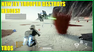 Star Wars Battlefront 2 - New First Order Jet trooper massacring enemy heroes! (Spoiler Warning)
