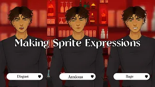 how to make expressions for your visual novel sprites! | lozzagnadraws