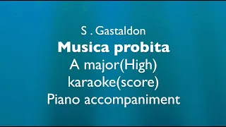 "Musica probita"   S. Gastaldon   A major(high)  Piano accompaniment(karaoke-score)