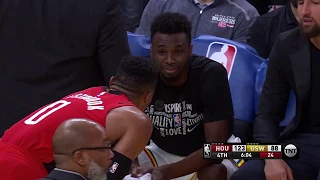 Russell Westbrook Has Some Words With Warriors Bench After Picking Up Second Technical