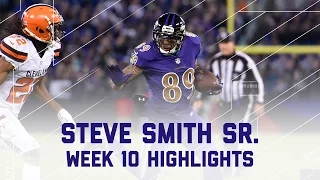Steve Smith Moves to 8th All-Time Leading Receiver | Browns vs. Ravens | NFL Wk 10 Player Highlights