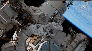 NASA astronauts conduct spacewalk