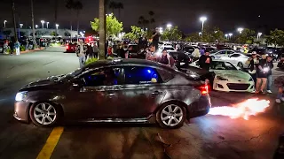 Fire Spitting Nissan Sentra TERRORIZES Out of Control Car Meet